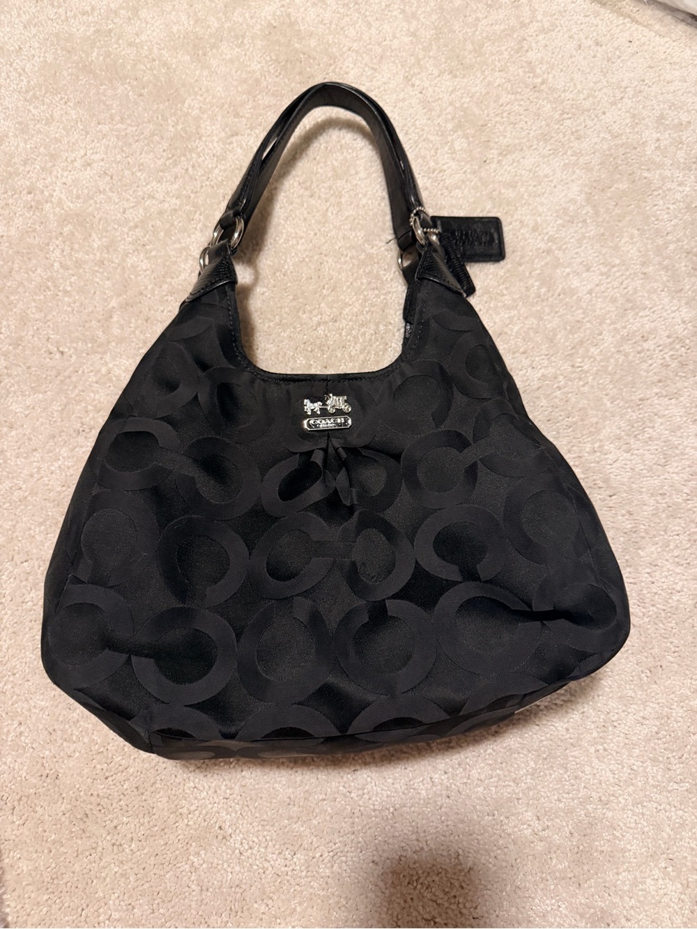 Coach Black Signature Canvas Shoulder Bag